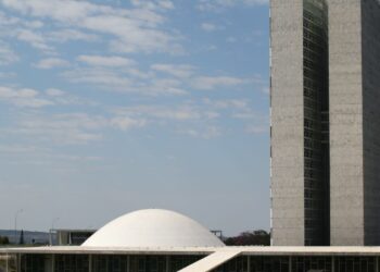 Palácio do Congresso Nacional na Esplanada dos Ministérios em Brasília