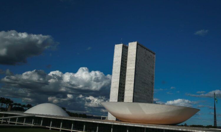 A cúpula menor, voltada para baixo, abriga o Plenário do Senado Federal. A cúpula maior, voltada para cima, abriga o Plenário da Câmara dos Deputados.