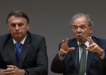 Presidente Jair Bolsonaro e o ministro da Economia, Paulo Guedes - Foto: Reprodução