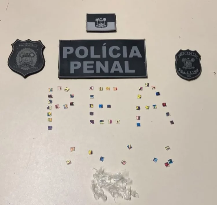 Selos de LSD foram encontrados com visitante na Penitenciária de Alcaçuz, na Grande Natal. — Foto: Seap/Cedida