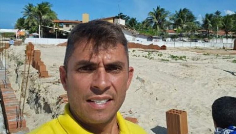 Empresário Fabiano Galvão no canteiro de obras do Bolsonaro Beach. Foto: Reprodução