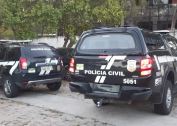 Viaturas da Polícia Civil do Rio Grande do Norte — Foto: Sérgio Henrique Santos/Inter TV Cabugi