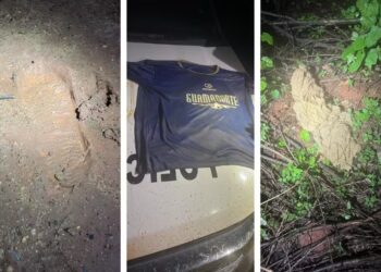 Camisas e pegadas foram encontradas pelos policiais. Foto: Divulgação