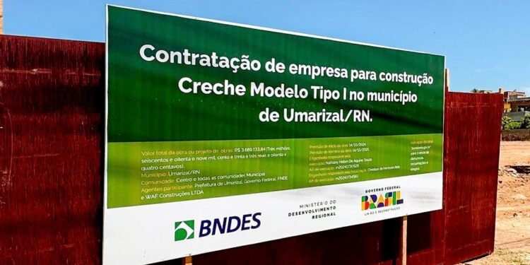 Obras da nova creche modelo segue em ritmo acelerado em Umarizal/RN